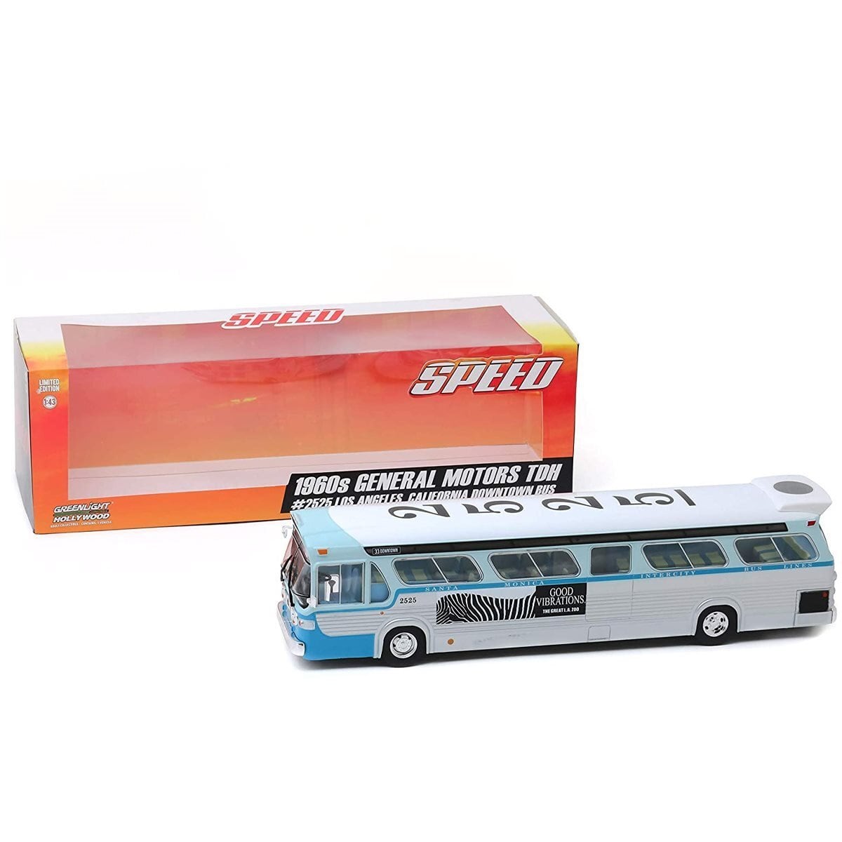 グリーンライト スピード 1960 GM ロサンゼルス ダウンタウン バス #2525 1/43 ダイキャストカー