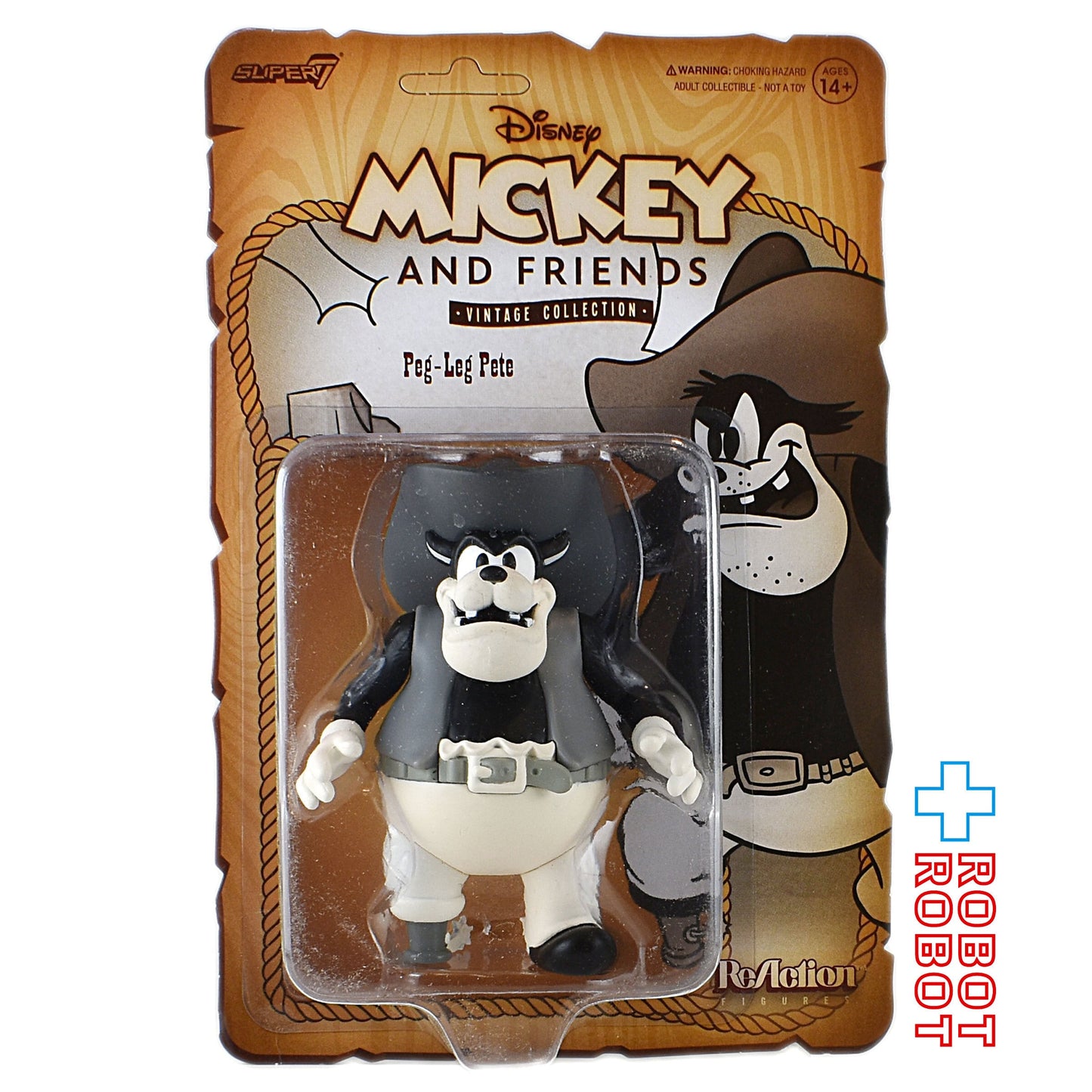 リ・アクション ディズニー ミッキー&フレンズ ヴィンテージコレクション シリーズ3 ペグレッグ ピート 3.75インチ アクションフィギュア 未開封