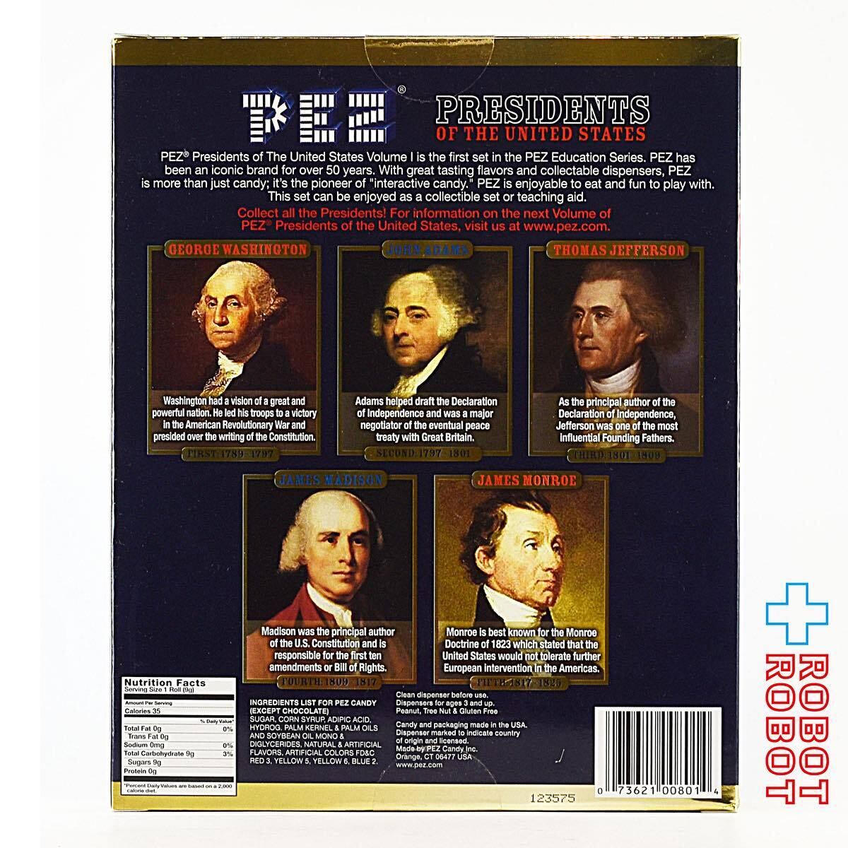 PEZ コレクターズ シリーズ プレジデンツ・オブ・ザ・ユナイテッド・ステイツ 5種入りセット 箱入 未開封
