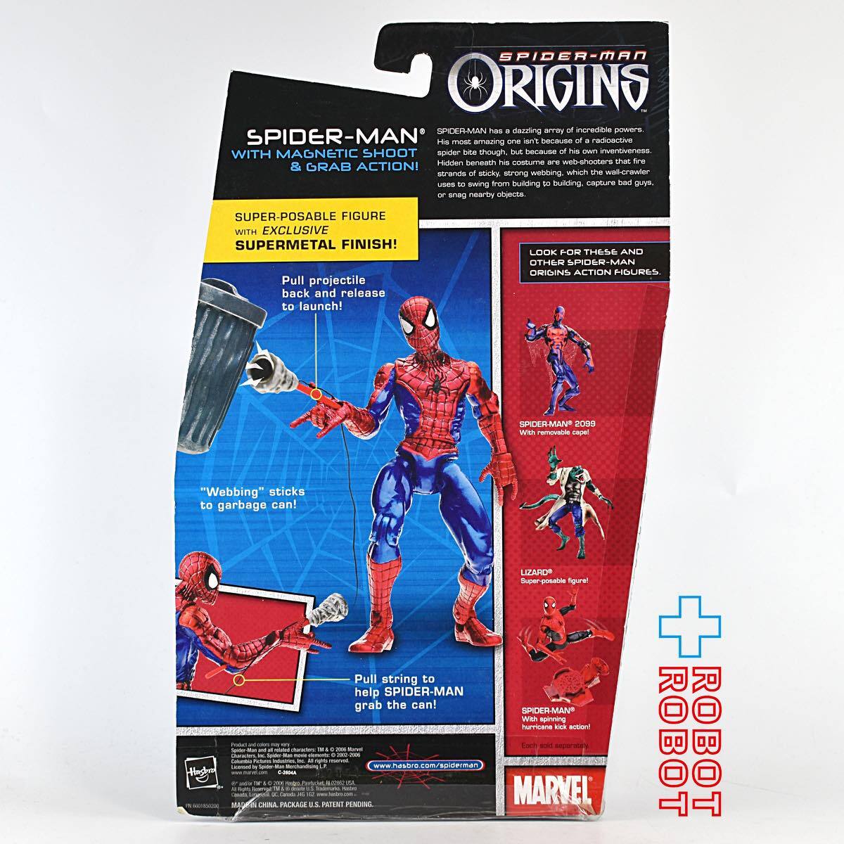 ハズブロ スパイダーマン オリジンズ スパイダーマン w/ マグネティック シュート & グラブ アクション! アクションフィギュア