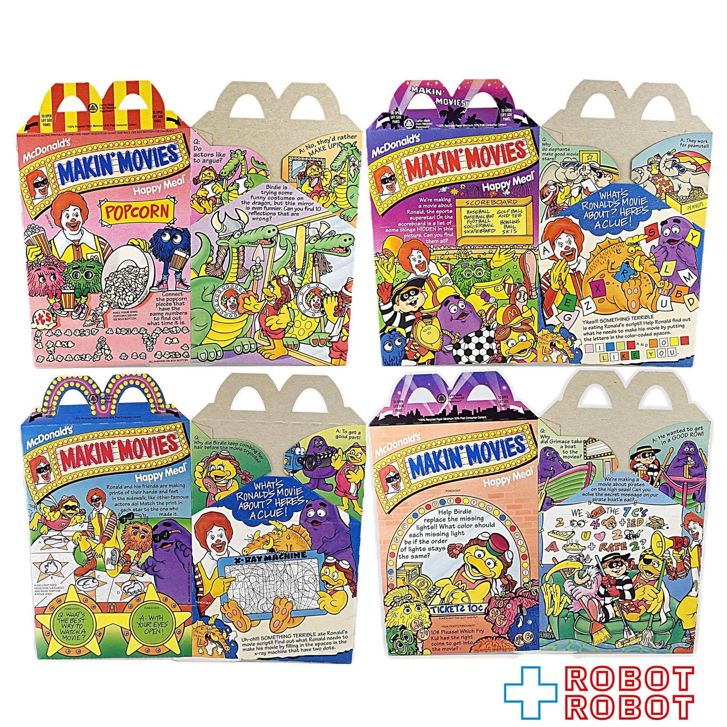マクドナルド ハッピーセット空箱 メイキングムービー ロナルドとなかまたち 4種セット