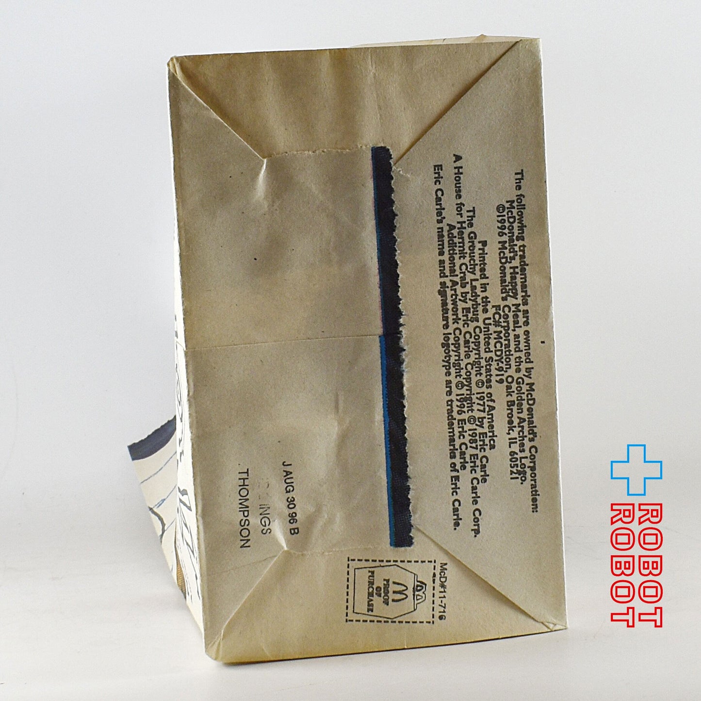 マクドナルド ハッピーセット紙袋 エリック・カール 1996