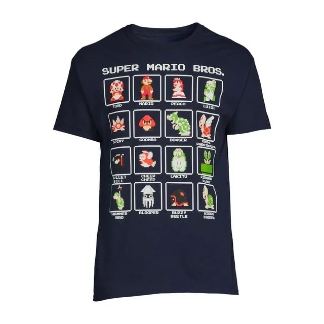 Tシャツ スーパーマリオブラザーズ スーパーマリオキャラクター グラフィック ネイビー