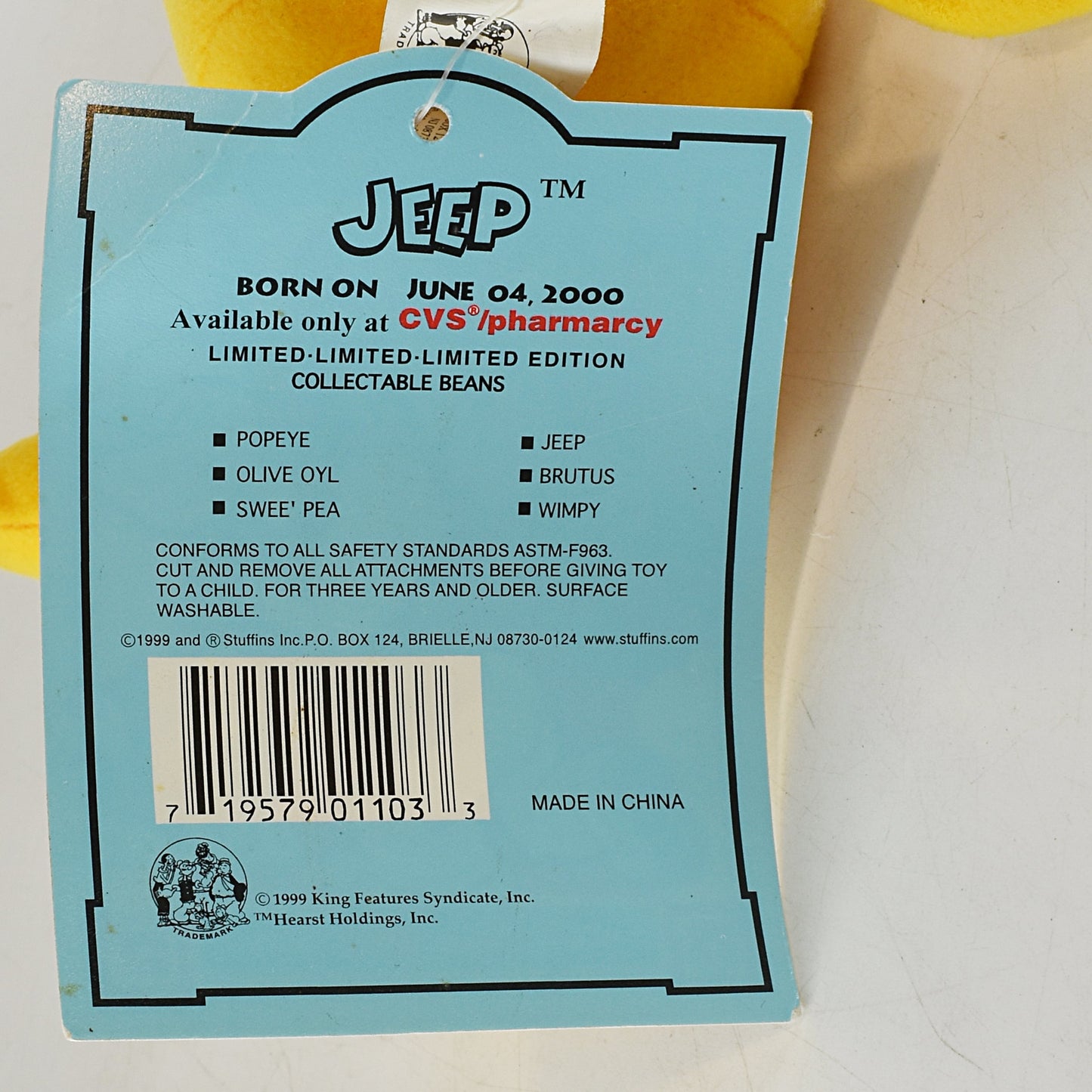 ポパイ ジープ ぬいぐるみ人形 ハーツホールディング社