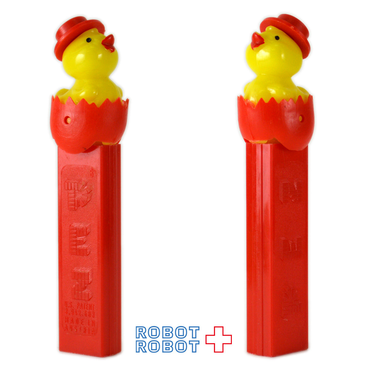 PEZ イースター:チックウィズハット 赤シェル 足なし 赤ステム 3.9