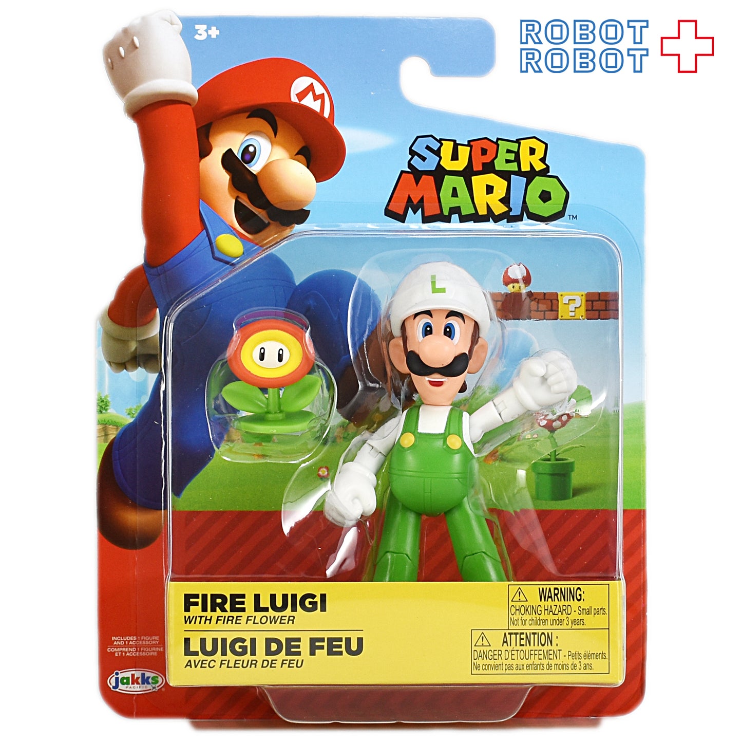 ワールドオブニンテンドー スーパーマリオ ファイアー ルイージ 4インチ アクションフィギュア