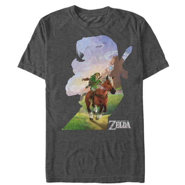 ニンテンドー Tシャツ Nintendo Legend of Zelda Link Silhouette Charcoal Heather ゼルダの伝説 馬