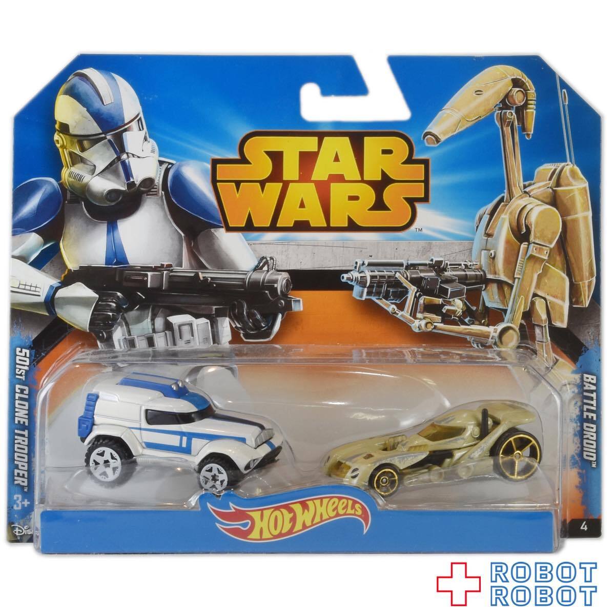 ホットウィール キャラクターカーズ スター・ウォーズ 501st クローン・トルーパー vs バトル・ドロイド 2パック