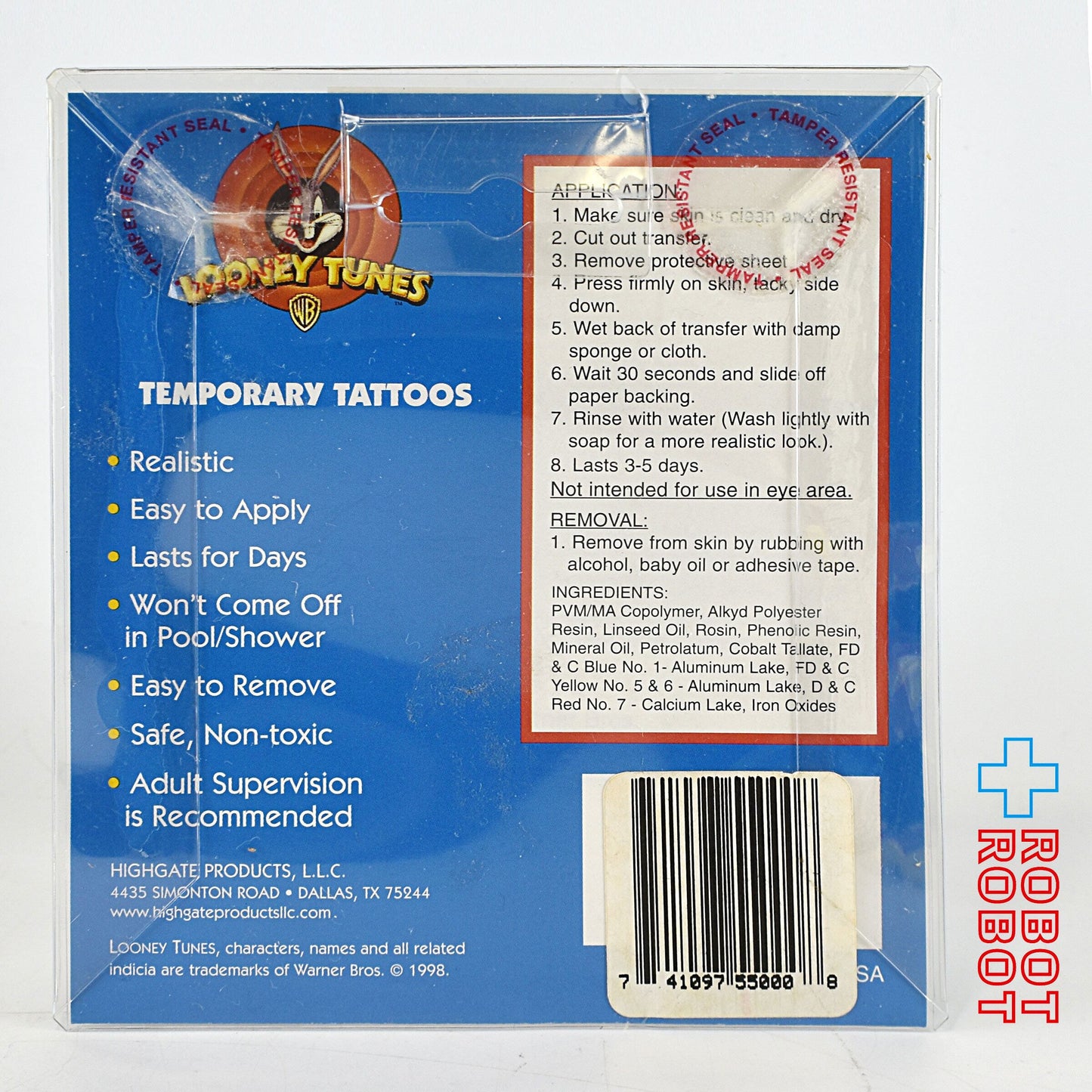 ルーニー・テューンズ マービン・ザ・マーシャン タトゥー・シール 未使用