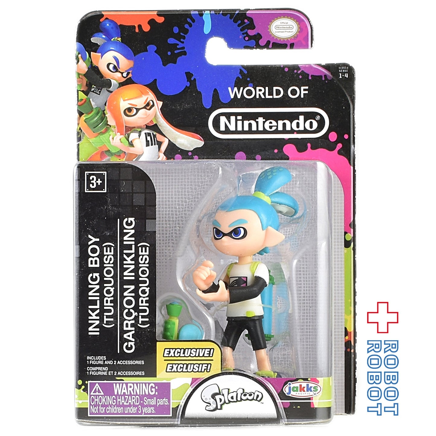ワールドオブニンテンドー Series 1-4 インクリング・ボーイ ターコイズブルー (スプラトゥーン) 2.5インチ アクションフィギュア