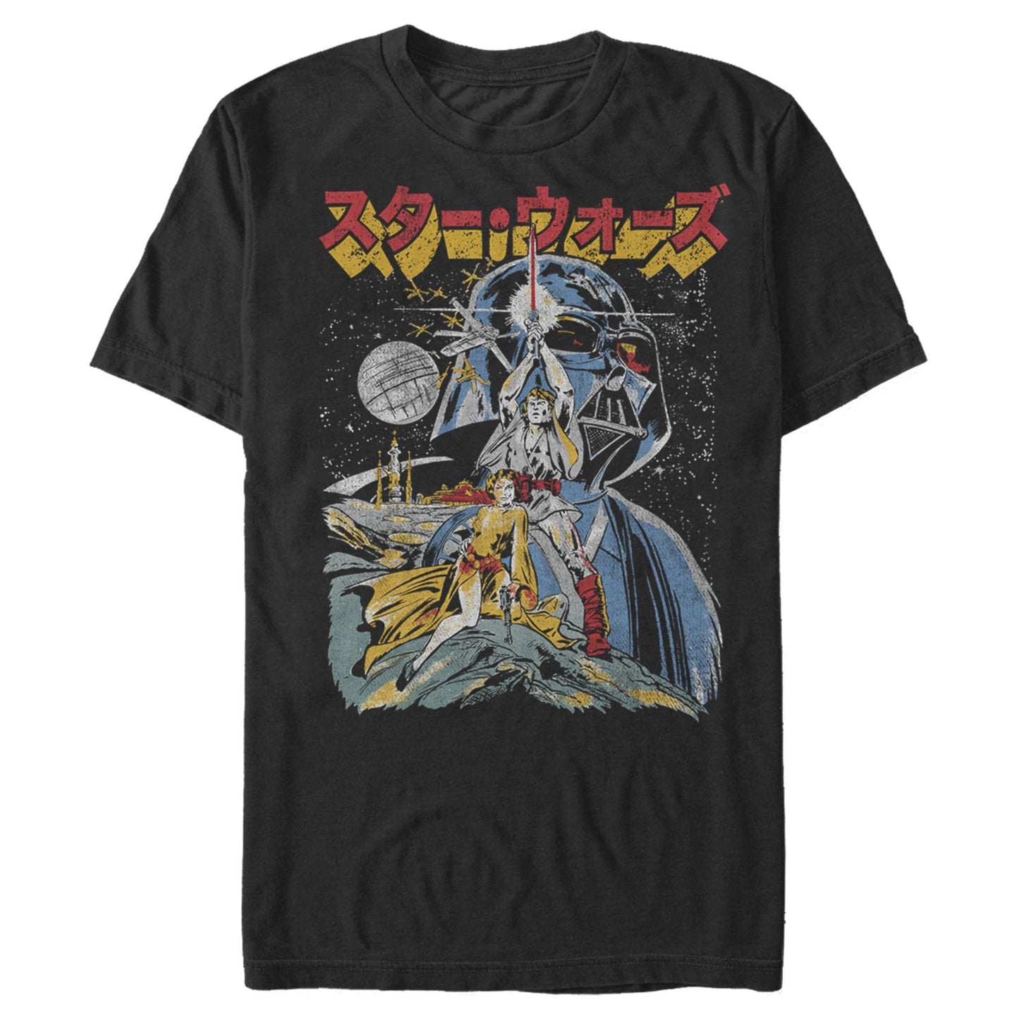 スター・ウォーズ Tシャツ Star Wars Retro Darth Vader Kanji Poster Black