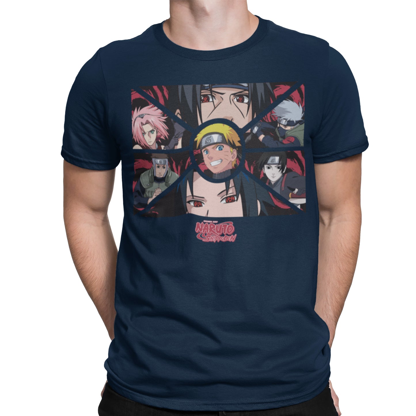 ナルト 疾風伝 集合写真 グループ ショット グラフィック Tシャツ