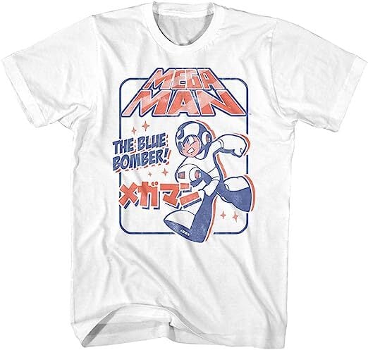 Tシャツ メガマン American Classics Mega Man Gaming The Blue Bomber Adult Short Sleeve T-Shirts Graphic Tees