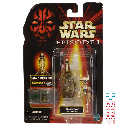 スター・ウォーズ EP1 コムテック ガスガノ＆ピットドロイド 3.75インチ アクションフィギュア US版 未開封 ※台紙にシワ