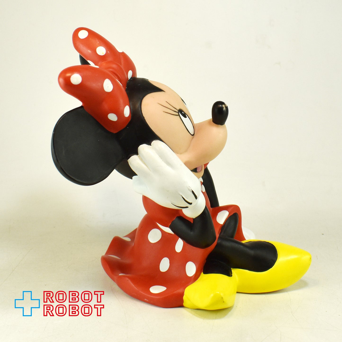 ディズニー ミニーマウス 頬杖 ソフビ 貯金箱