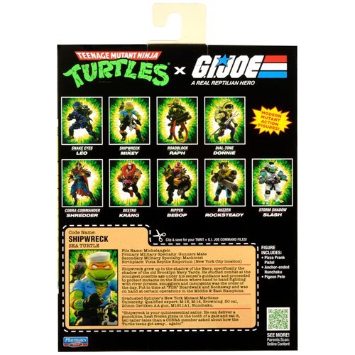 プレイメイツ ティーンエイジ・ミュータント・ニンジャ・タートルズ TMNT x G.I.ジョー ミケランジェロ as シップレック アクションフィギュア 未開封
