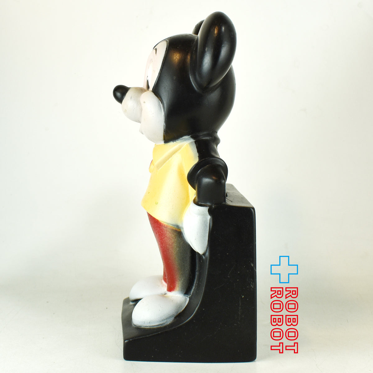 ディズニー ミッキーマウス 黄シャツ 艶無し ソフビ貯金箱 プレイパル社 ※底蓋欠