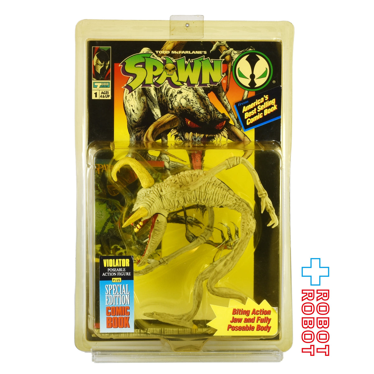 マクファーレン・トイズ SPAWN シリーズ 1 バイオレーター w/ コミックブック アクションフィギュア 未開封