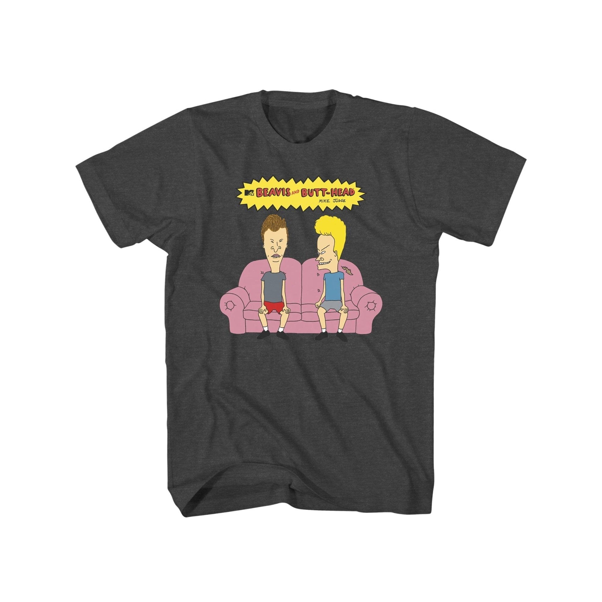 ビーバス・アンド・バットヘッド ソファー Tシャツ ブラック