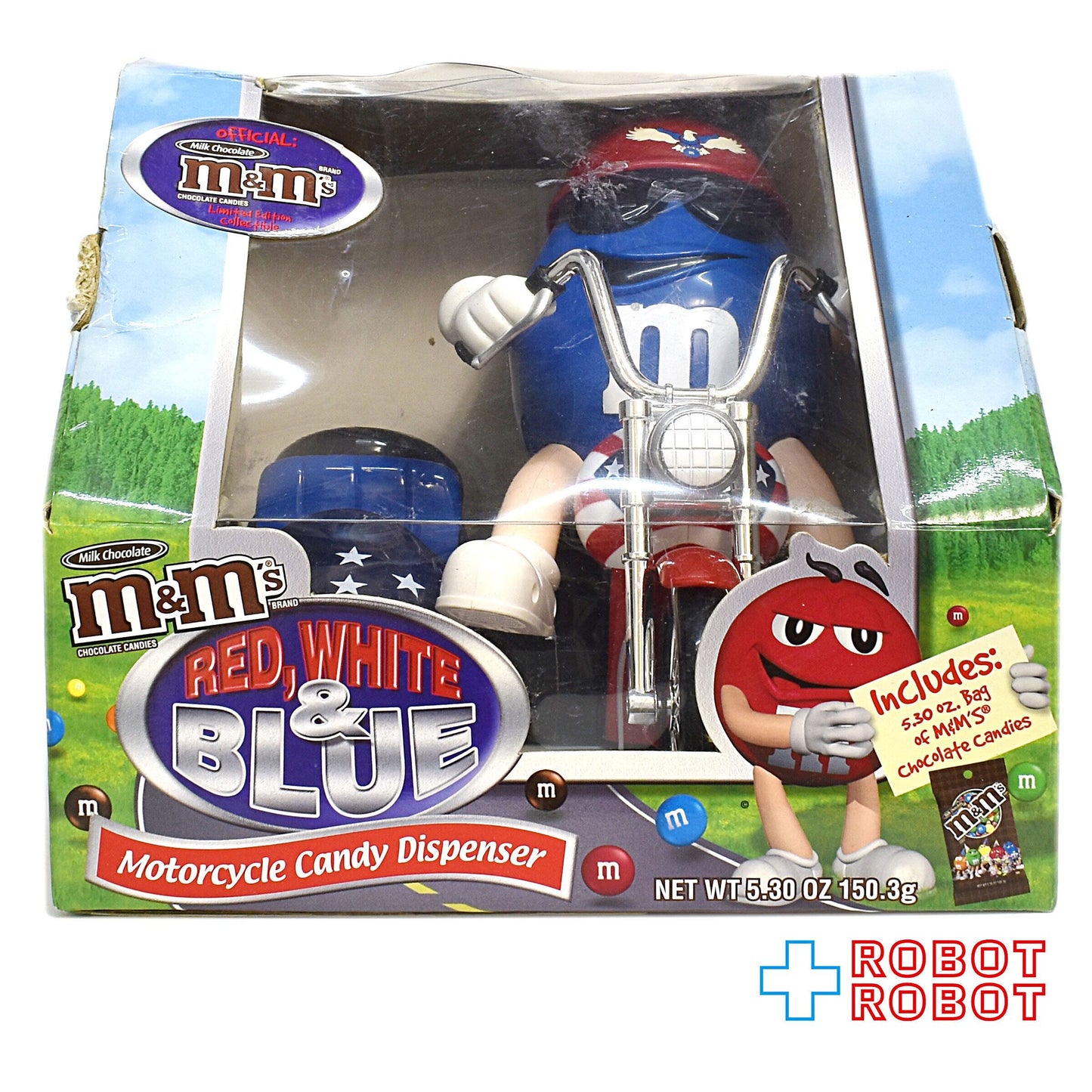 M&M's ブルー フリーダム・ライダー ディスペンサー エムアンドエムズ 箱入