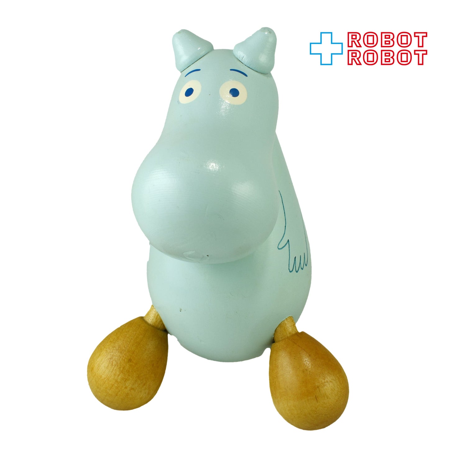 プーレルット ムーミン ムーミントロール ブルー 木製ツボ押し フィギュア 1996