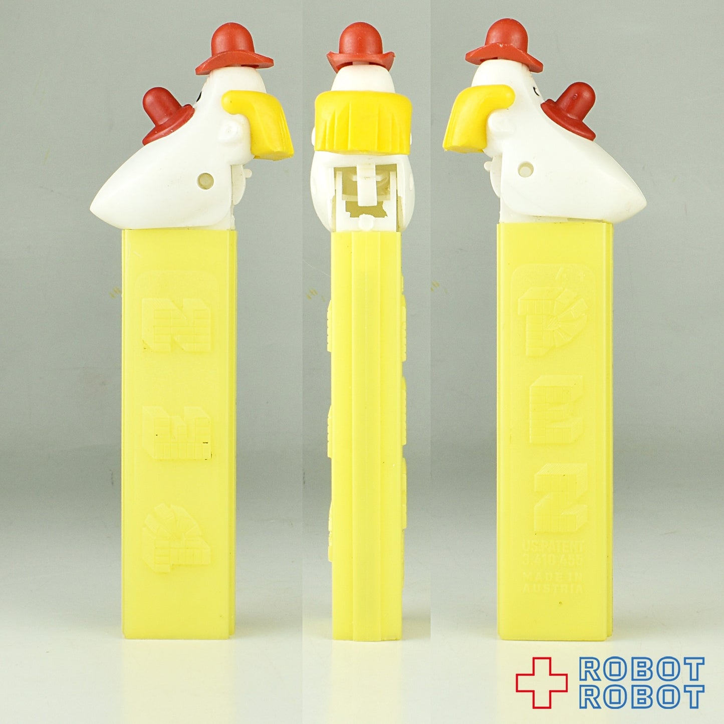 PEZ ロングフェイスクラウン 赤帽子/赤鼻/黄髪 足なし 黄ステム 3.4