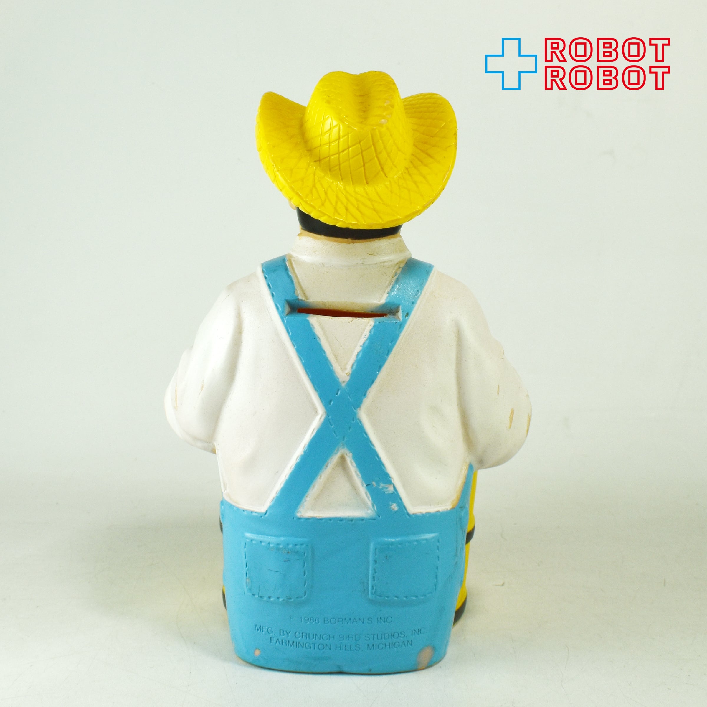 1980’s ファーマージャック ビンテージ 貯金箱 アドバタイジング ソフビ ファーマー・ジャック ノベルティーバンク ソフビ 貯金箱 1986 ※底蓋