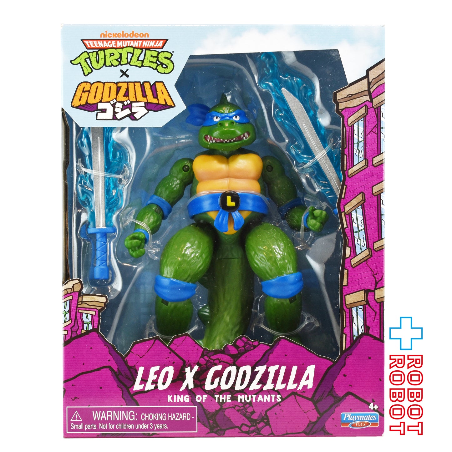 プレイメイツ ティーンエイジ・ミュータント・ニンジャ・タートルズ TMNT x ゴジラ ウェーブ1 レオナルド as ゴジラ アクションフィギュア 未開封