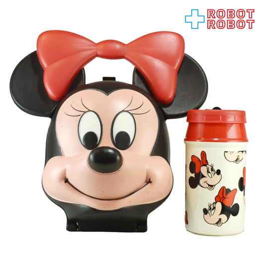 ディズニー ミニーマウス ランチキット 顔のカタチのランチボックス 水筒付き アラジン社