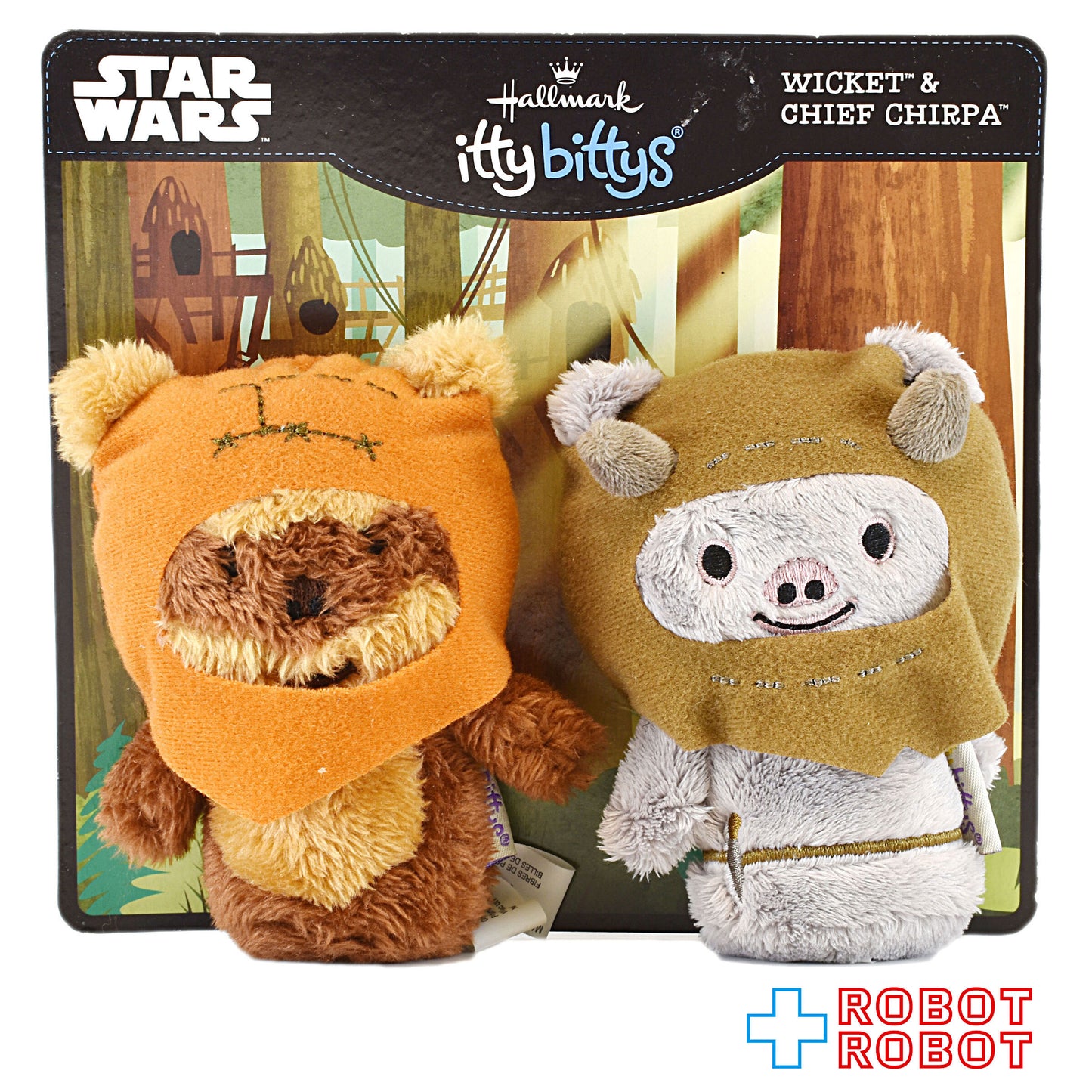 スター・ウォーズホールマーク ウィケット＆チャーパ酋長 イウォーク itty bittys マスコットぬいぐるみ人形 台紙付