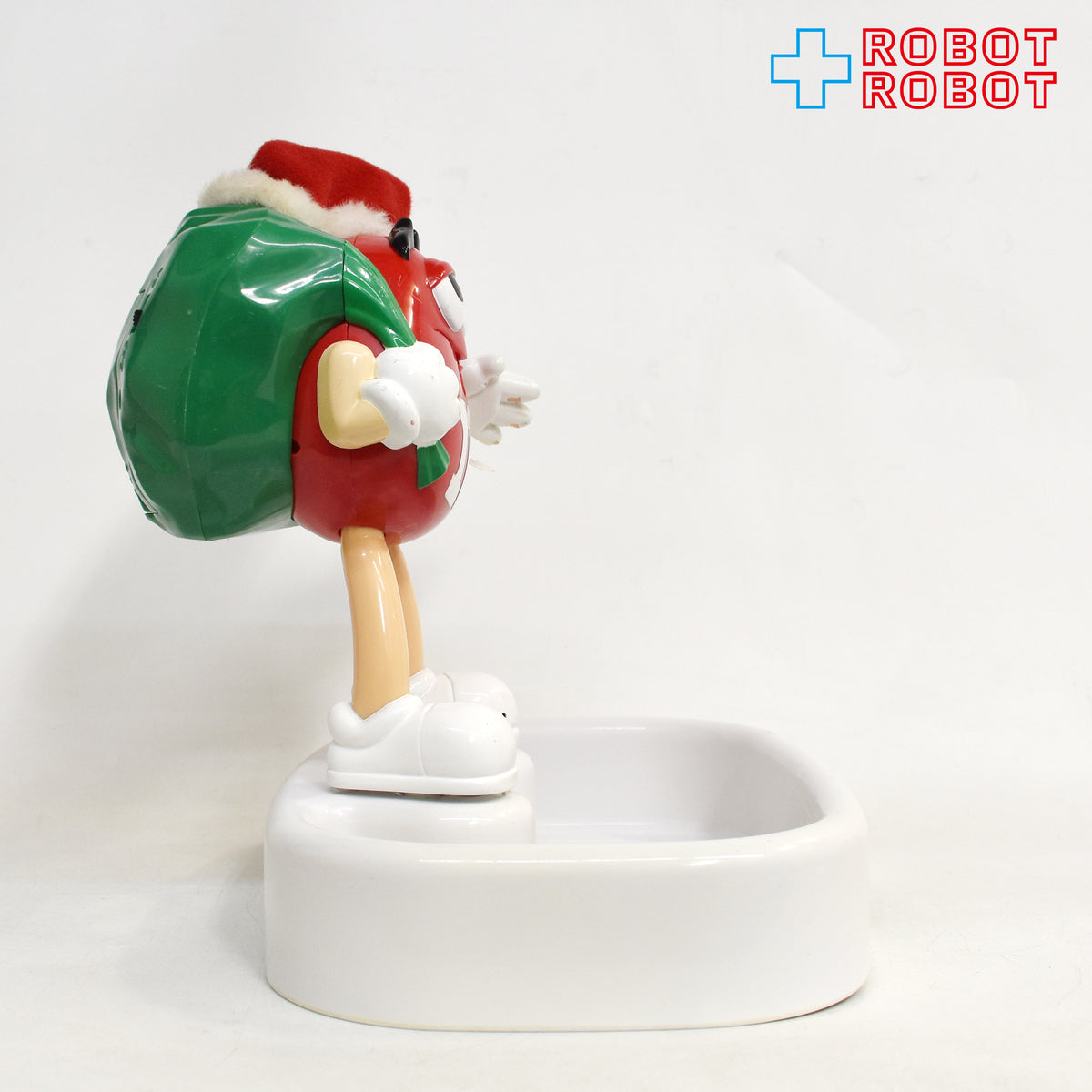 M&M's エムアンドエムズ レッド サンタ帽 トーキング アニメイテッド クリスマス キャンディー ディッシュ 白 紙タグ付き 企業物