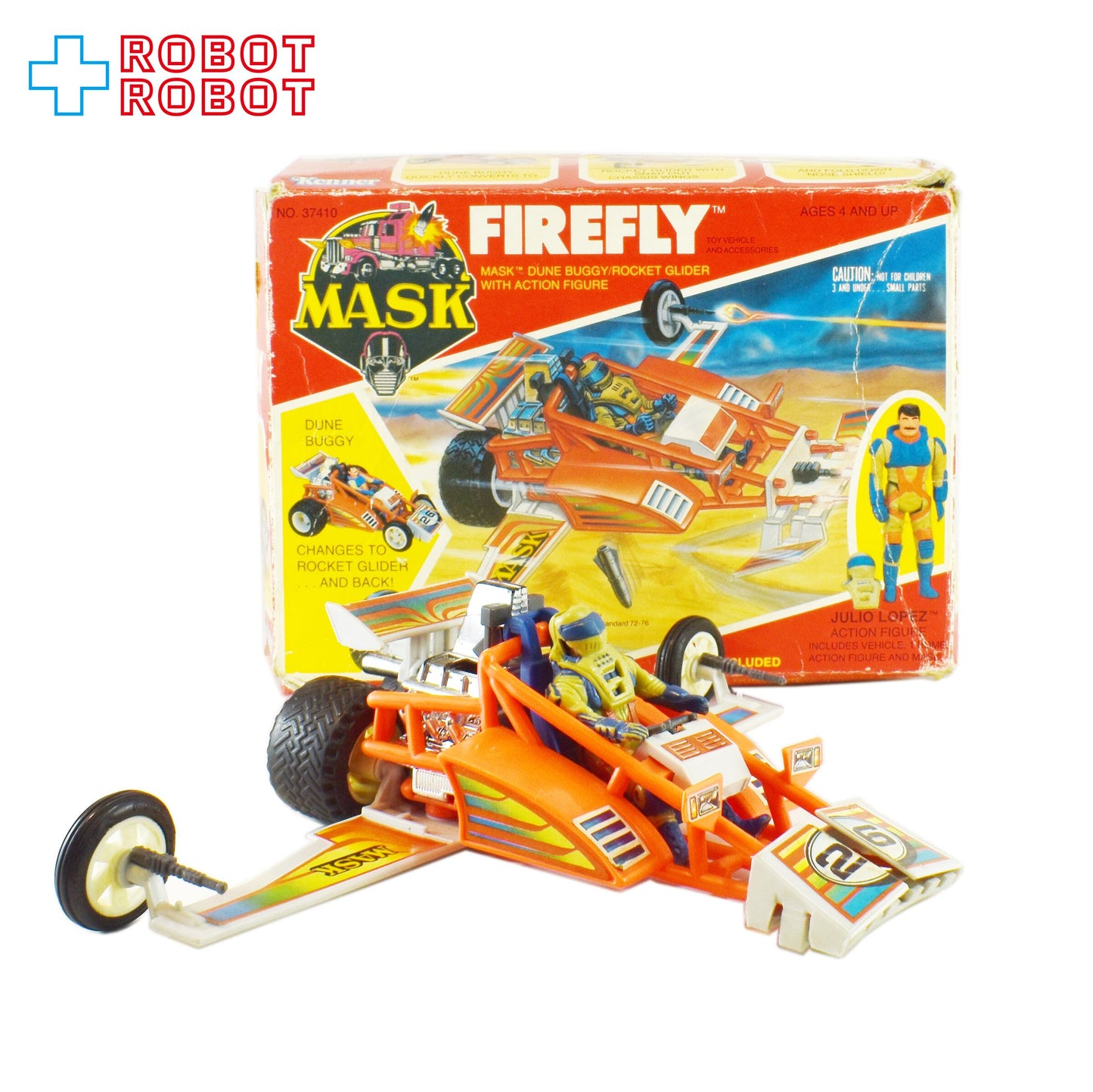ケナー  M.A.S.K. ファイアフライ デューンバギー／ロケットグライダー アクションフィギュア 1986 箱付き