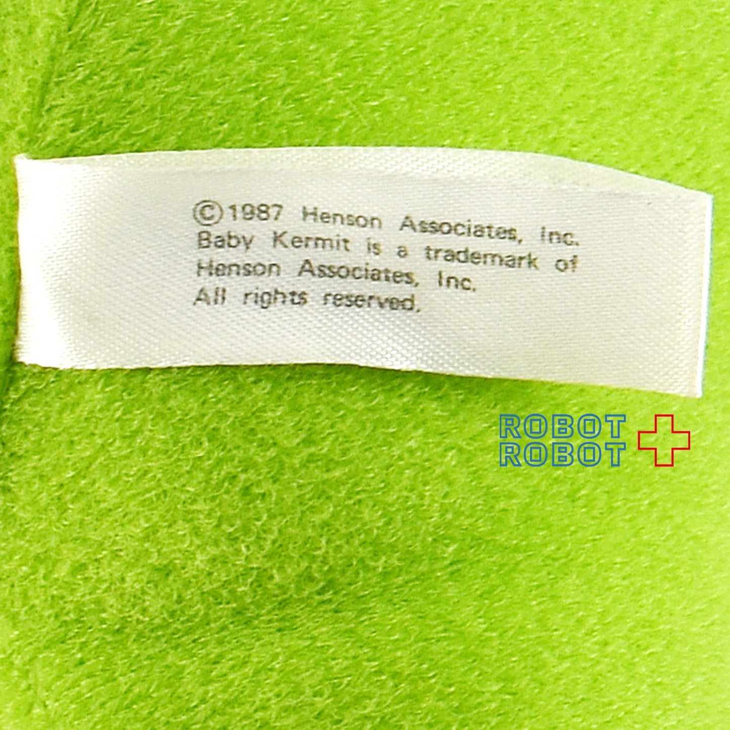 マクドナルド セサミストリート マペッツ ベビー・カーミット 赤チェックベスト ぬいぐるみ人形 1987 ※帽子欠品