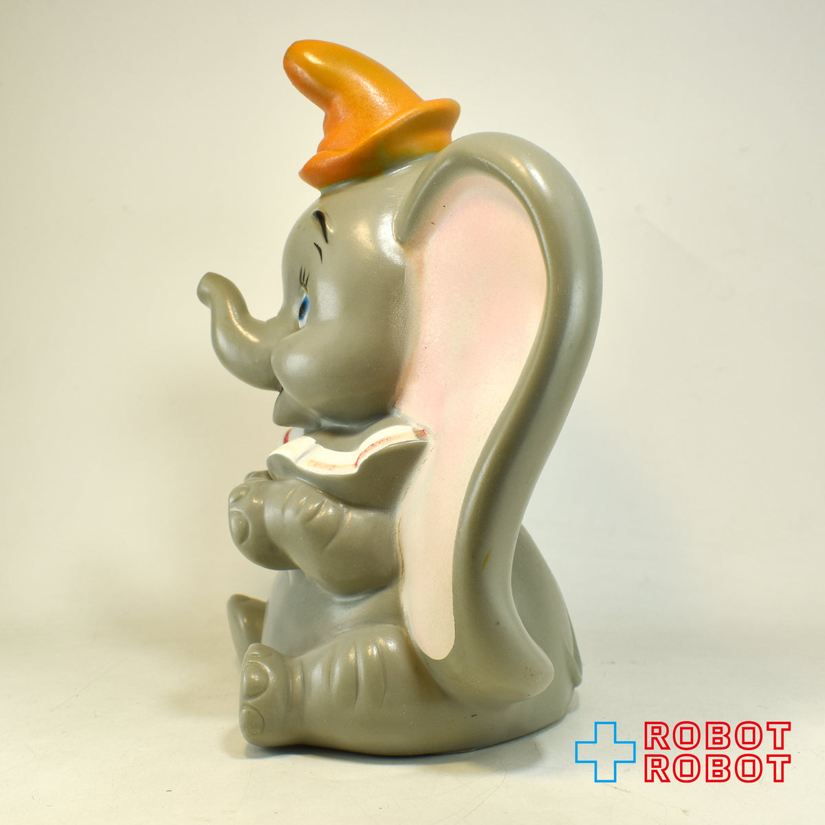 プレイパル デイズニー ダンボ オレンジ色帽子 ソフビ貯金箱 底蓋欠 ウォルトディズニープロダクション