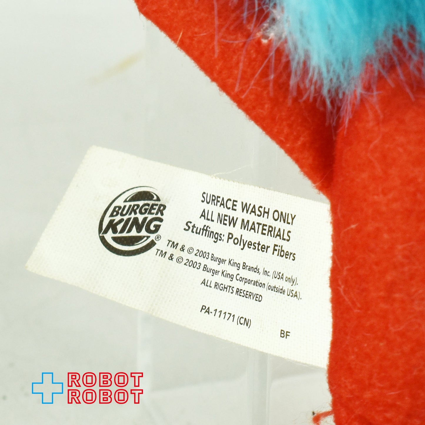 バーガーキング ドクター・スース  キャット・イン・ザ・ハット シング2 ミニぬいぐるみ人形 2003