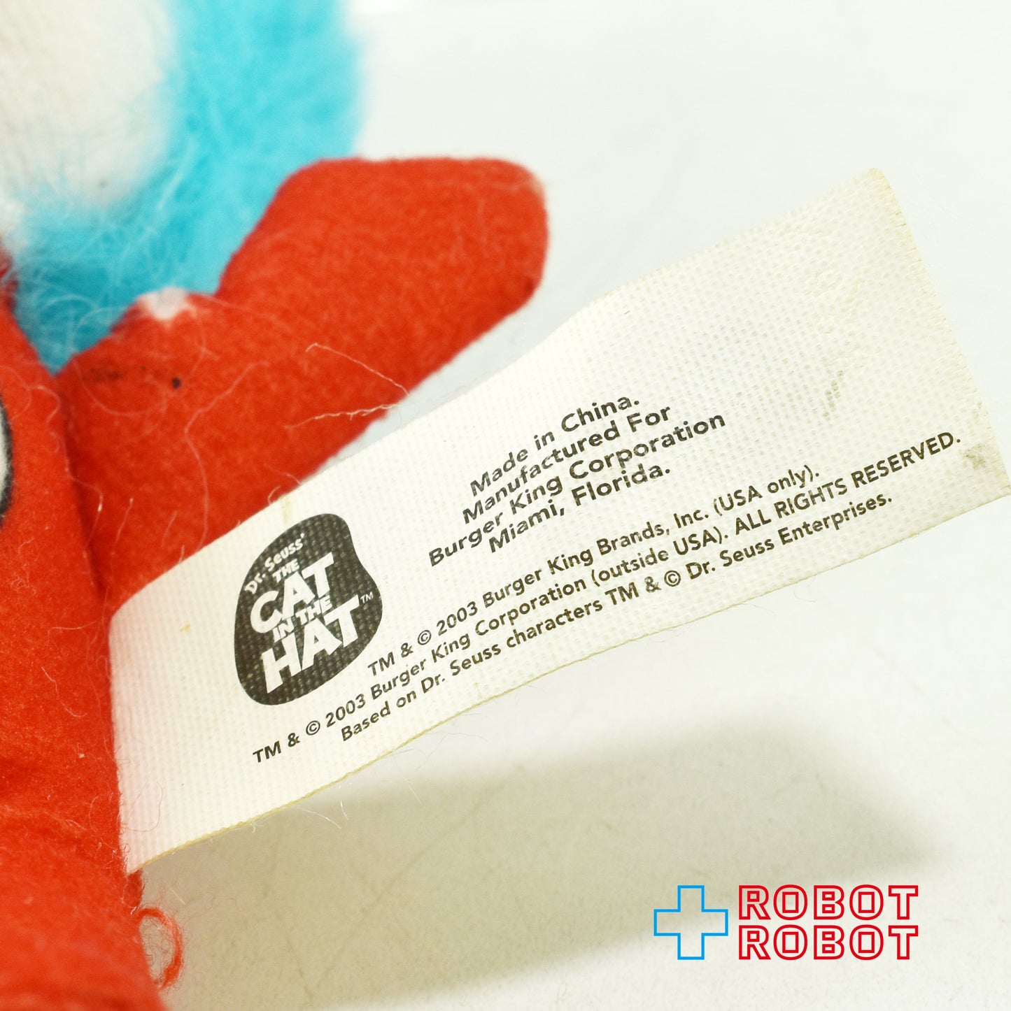 バーガーキング ドクター・スース  キャット・イン・ザ・ハット シング2 ミニぬいぐるみ人形 2003