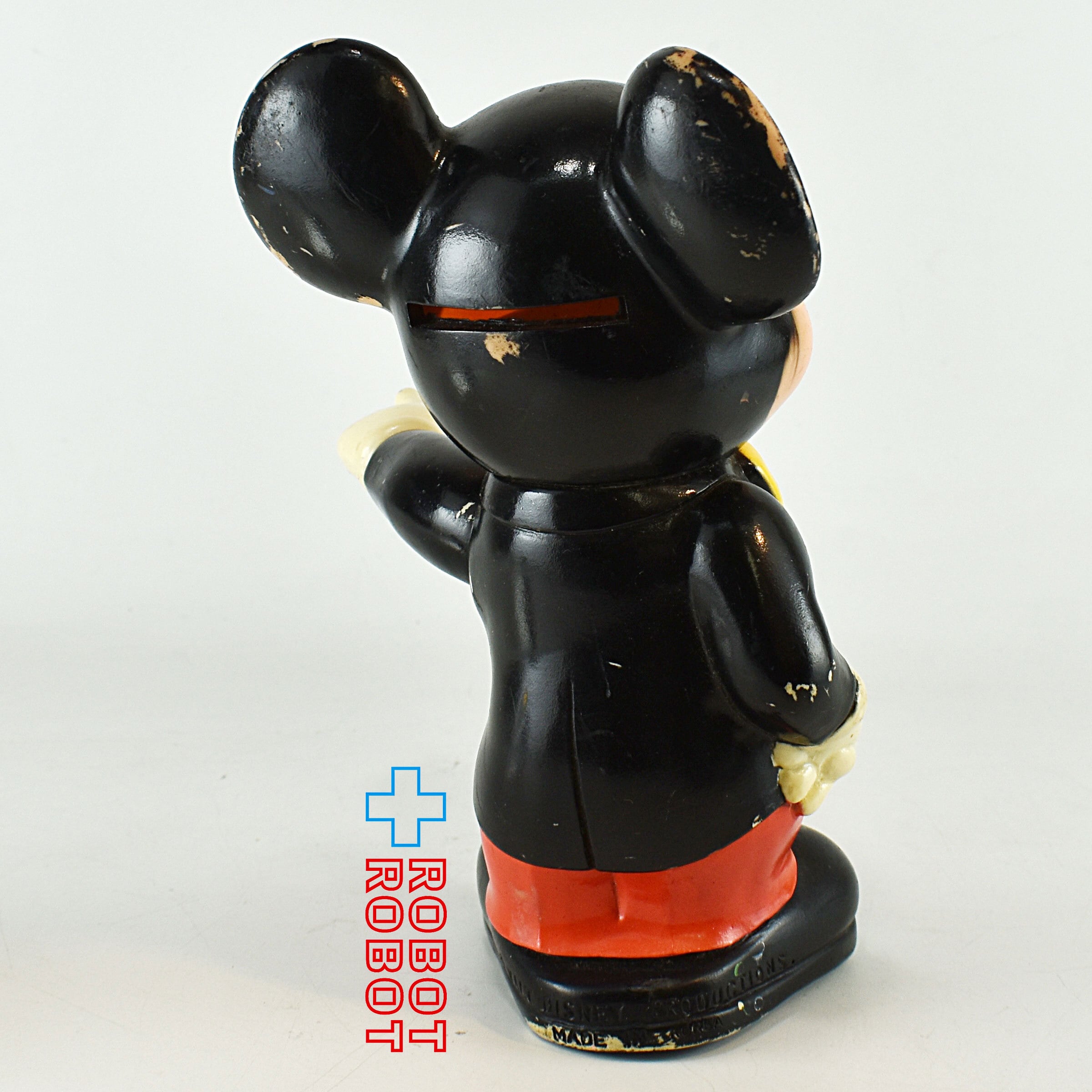 ディズニー ミッキーマウス タキシード 左手上げ ソフビ貯金箱