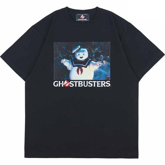 メディコム・トイ MLE ゴーストバスターズ ステイパフ マシュマロマン ブラック Tシャツ Lサイズ 紙タグ付き