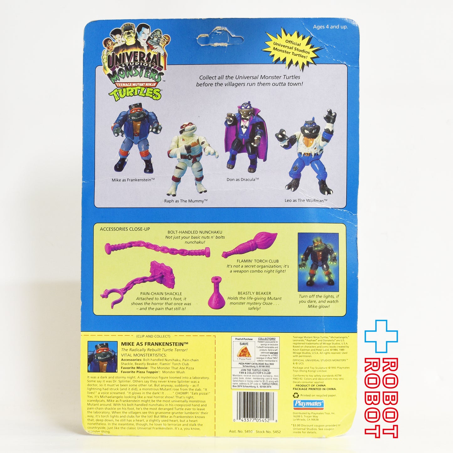 プレイメイツ ニンジャ・タートルズ マイク as フランケンシュタイン アクションフィギュア 1993未開封