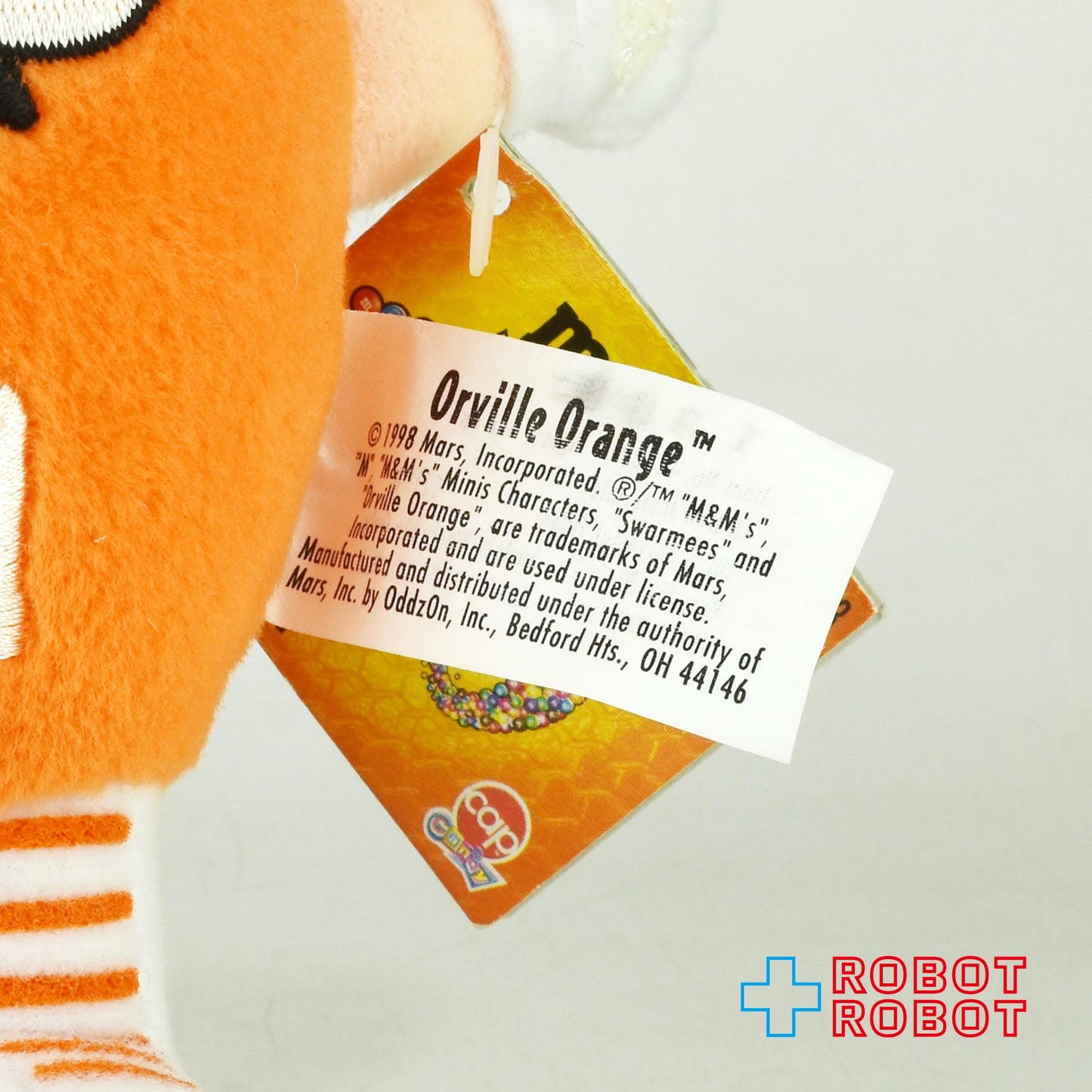 M&M's ミニズ サワーミーズ プラッシュ コレクティブル オレンジ エムアンドエムズ ぬいぐるみ人形 1998 紙タグ付き