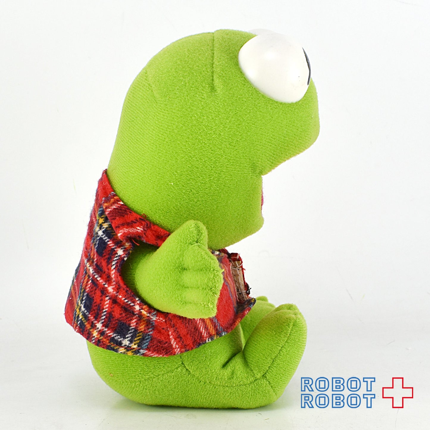 マクドナルド セサミストリート マペッツ ベビー・カーミット 赤チェックベスト ぬいぐるみ人形 1987 ※帽子欠品