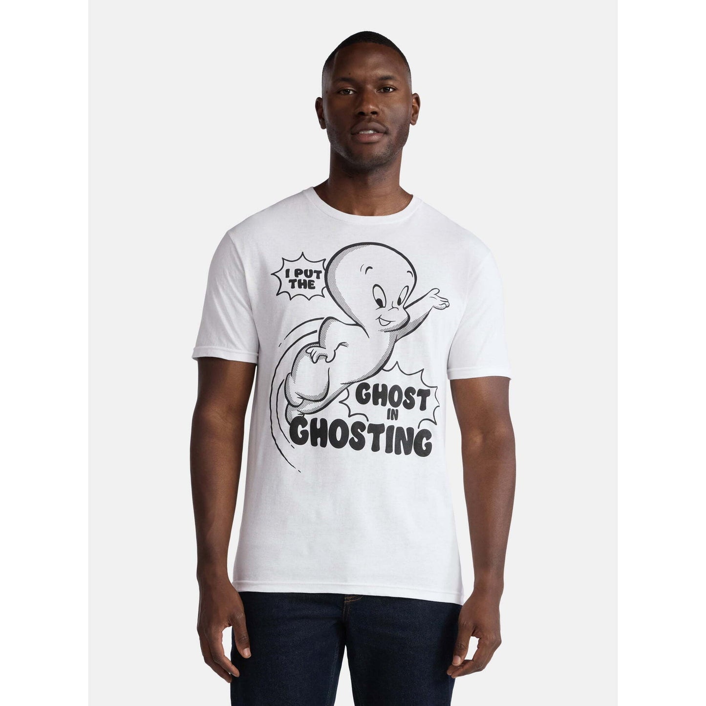 キャスパー I PUT IN GHOST IN GHOSTING グラフィック Tシャツ ホワイト