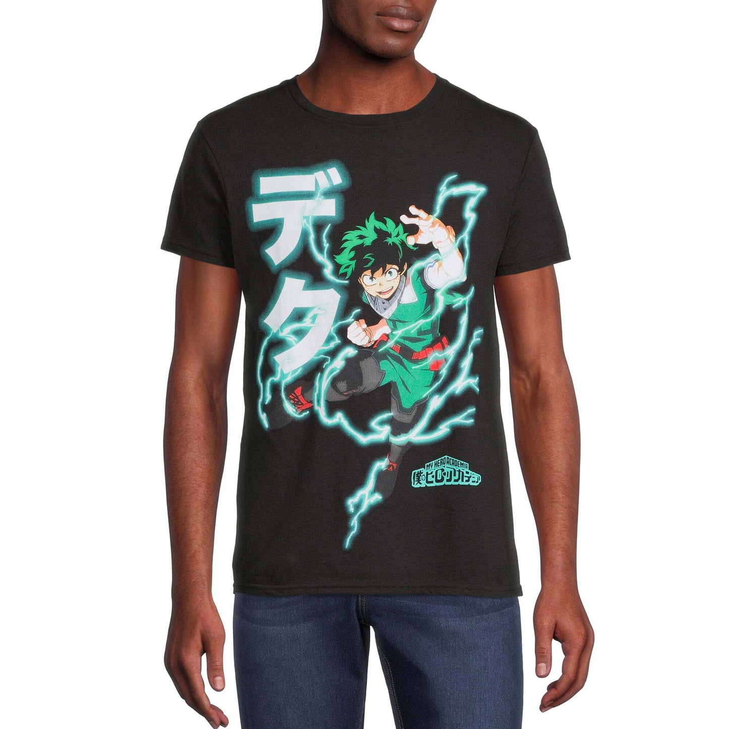 僕のヒーローアカデミア デク ブラック グラフィック Tシャツ