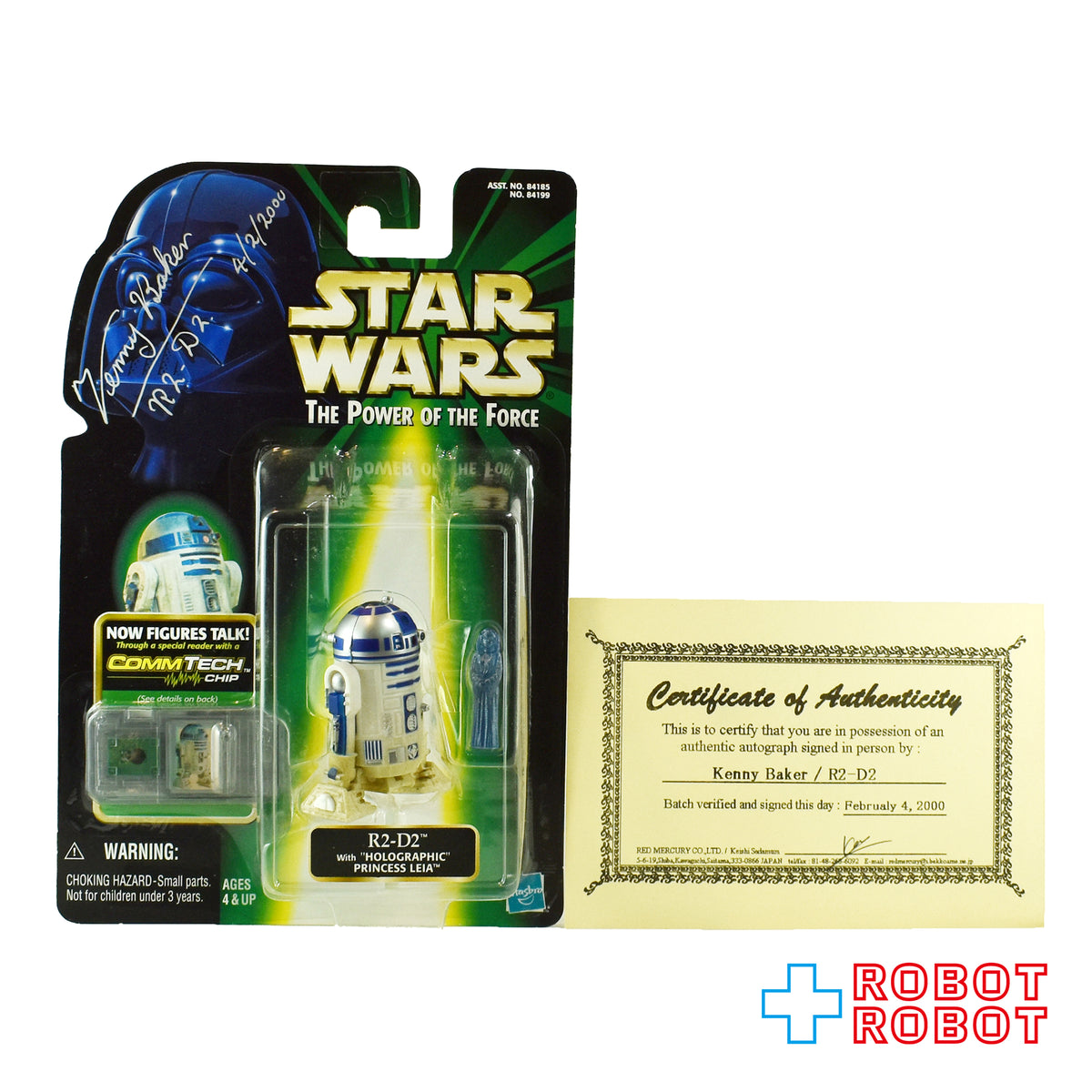 スター・ウォーズ サイン入り R2-D2 & ホログラフィック・レイア / ケニー・ベイカー氏 アクションフィギュア 鑑定書付属 POTF2 コムテックカード 国内版 未開封