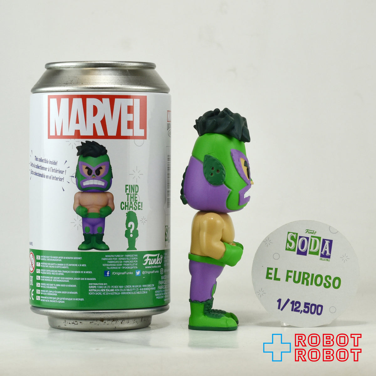 ファンコ SODA ソーダ缶 マーベル × ルチャ・リブレ エル・フリオソ (ハルク) ビニールフィギュア