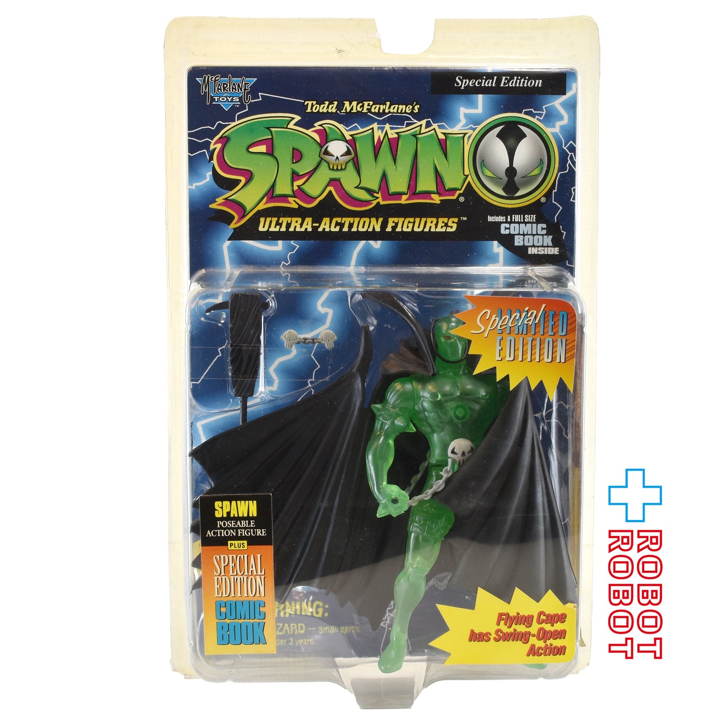 マクファーレン・トイズ SPAWN スペシャルエディション クリア スポーン w/ コミックブック ウルトラアクションフィギュア 国内版 未開封