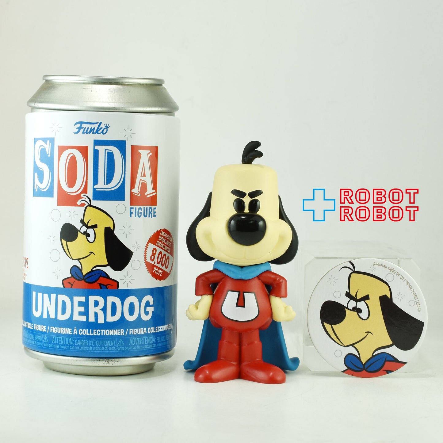 ファンコ SODA ソーダ缶 ウルトラわんちゃん アンダードッグ  ビニールフィギュア 缶入り