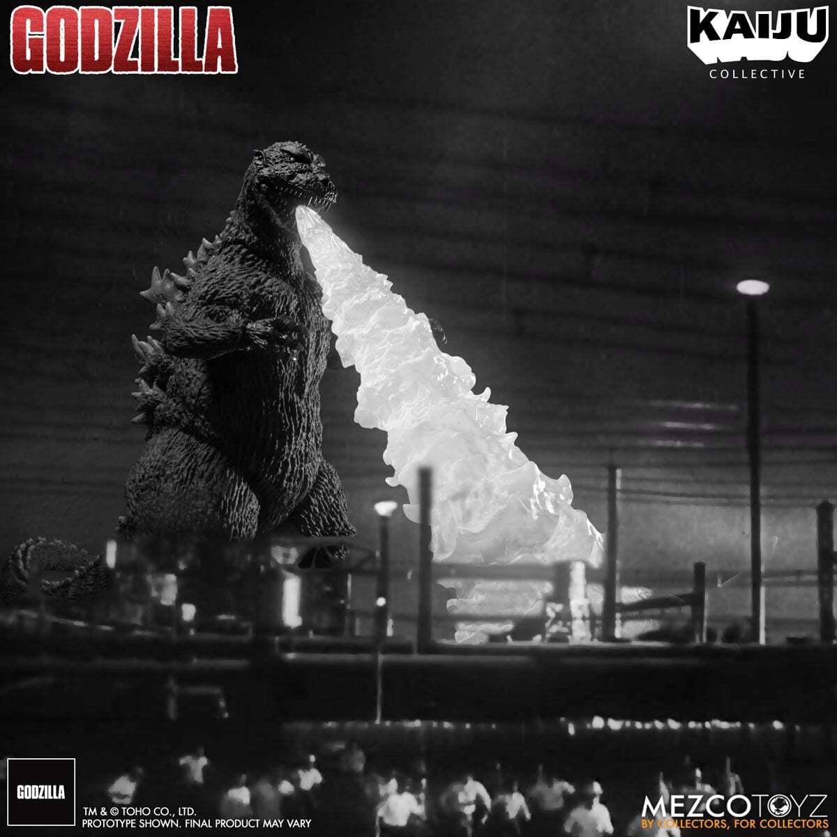 メズコ 怪獣コレクティブ ゴジラ (1954) ブラック & ホワイト エディション 12インチ アクションフィギュア 未開封