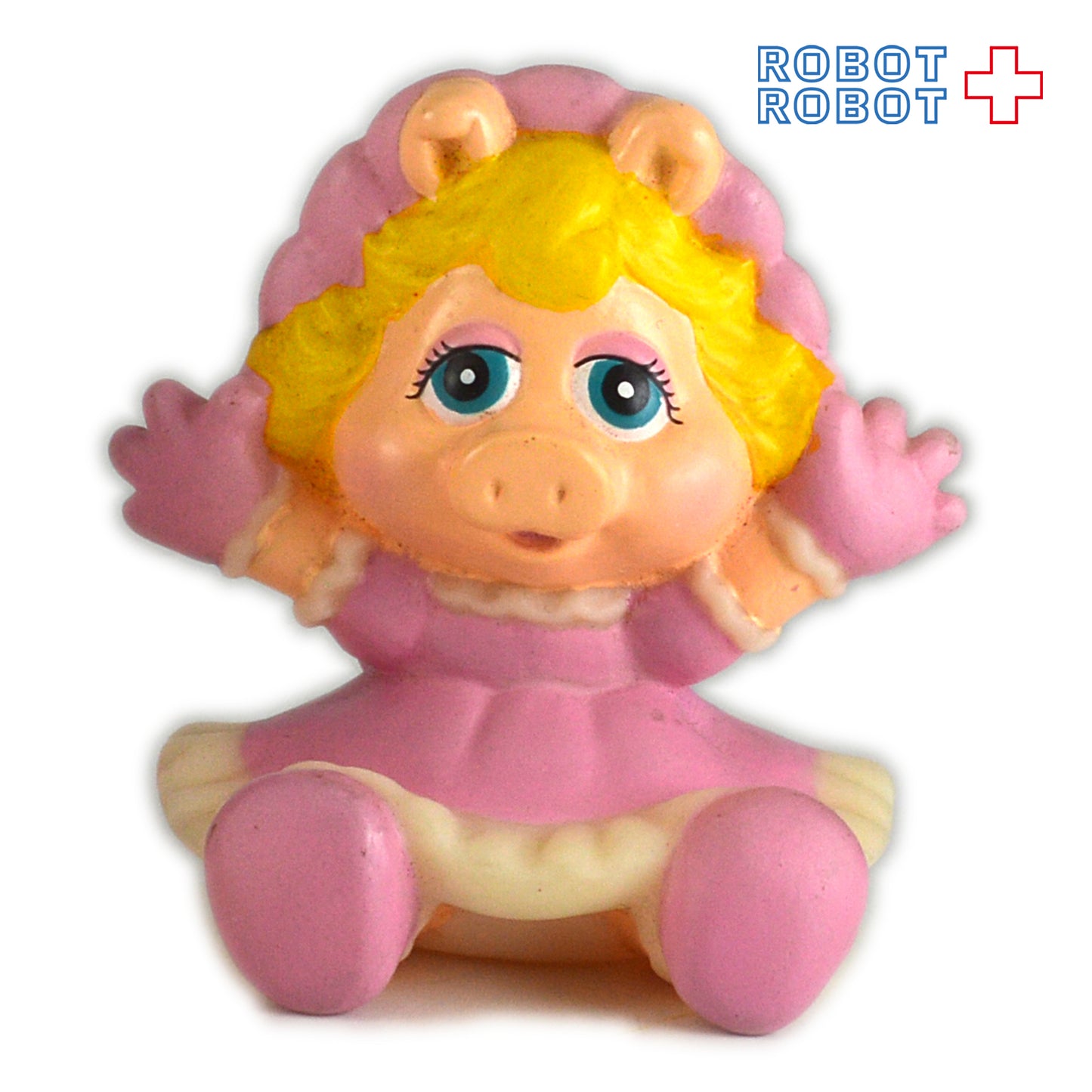 マペッツ ベビー・ミス・ピギー 両手あげ ソフビ人形 1989レムコ社