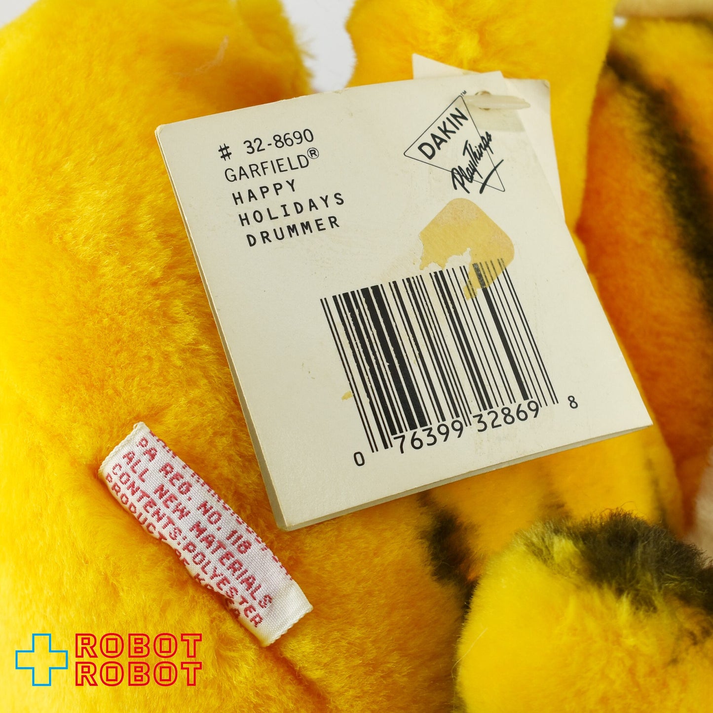 Dakin ガーフィールド ぬいぐるみ ドラマー ハッピーホリデイ クリスマス 紙タグ付き 1981